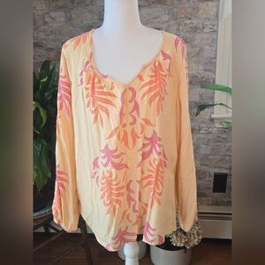 VENUS Yellow and Pink And Orange Women's L Blouse